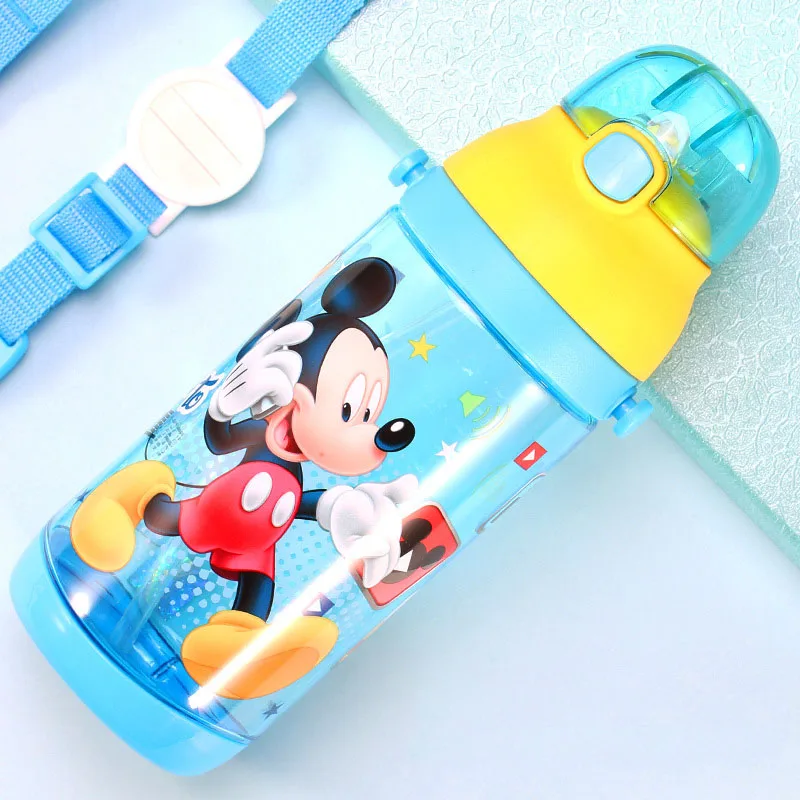Чашка Дисней детская чашка Сиппи ребенок с соломенной водой чашки удобный мультфильм летний чайник герметичный - Цвет: Цвет: желтый