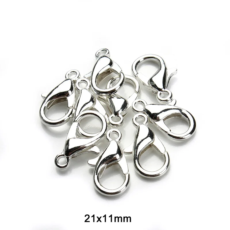 

11X21mm length 50pcs/lot Fashion Jewelry Findings,rhodium Lobster claw clasp F112