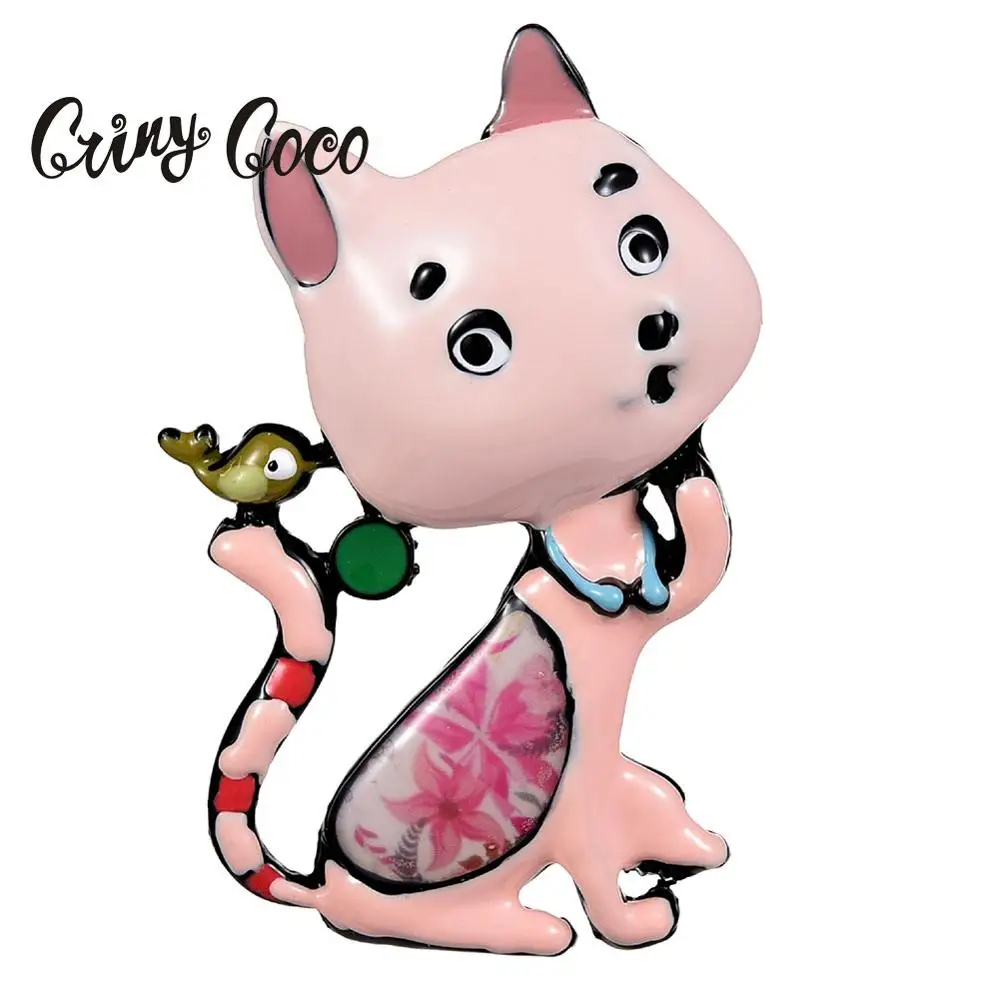 Новинка 2019 года Лидер продаж броши для девочек с кошками и птицами женские милые