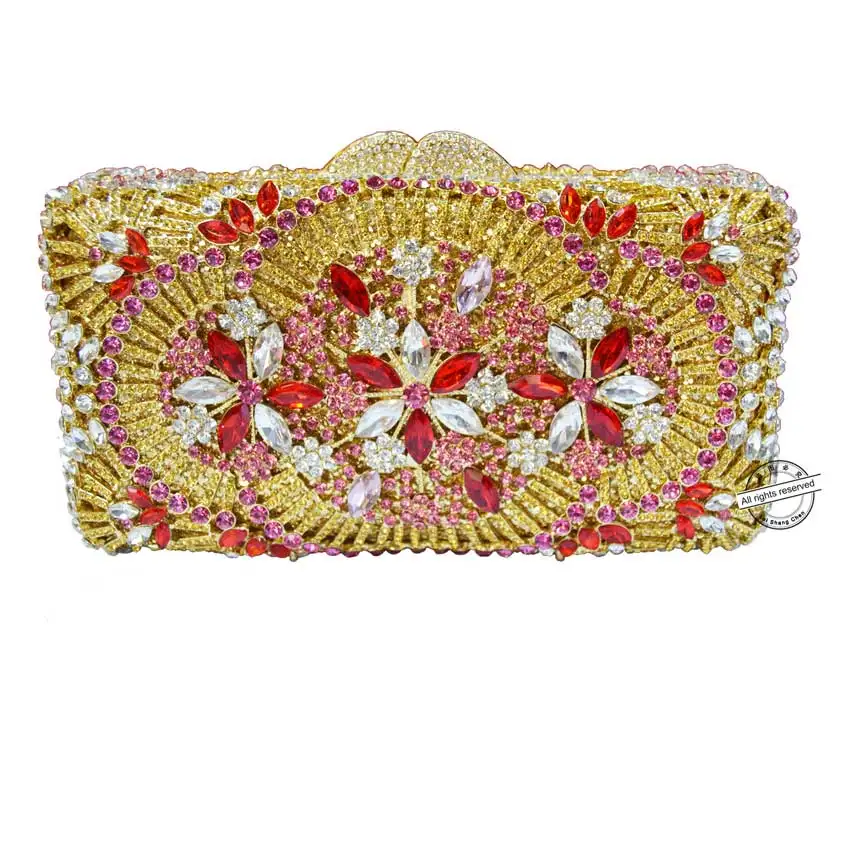 2016 Роскошная вечерняя сумочка Стразы с красными бриллиантами клатч женская