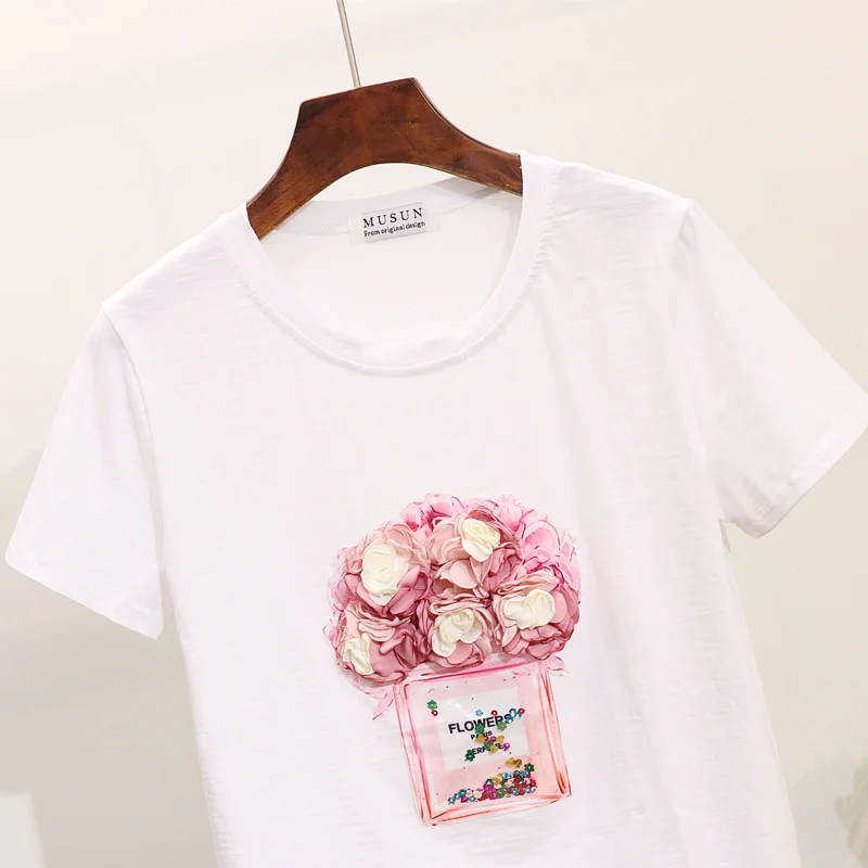 2019 новые женские футболки с коротким рукавом Harajuku женская футболка трехмерное