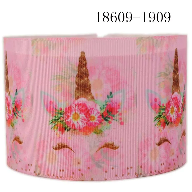 10 ярдов разные размеры лента с единорогом Розовый Единорог галстук/печатная