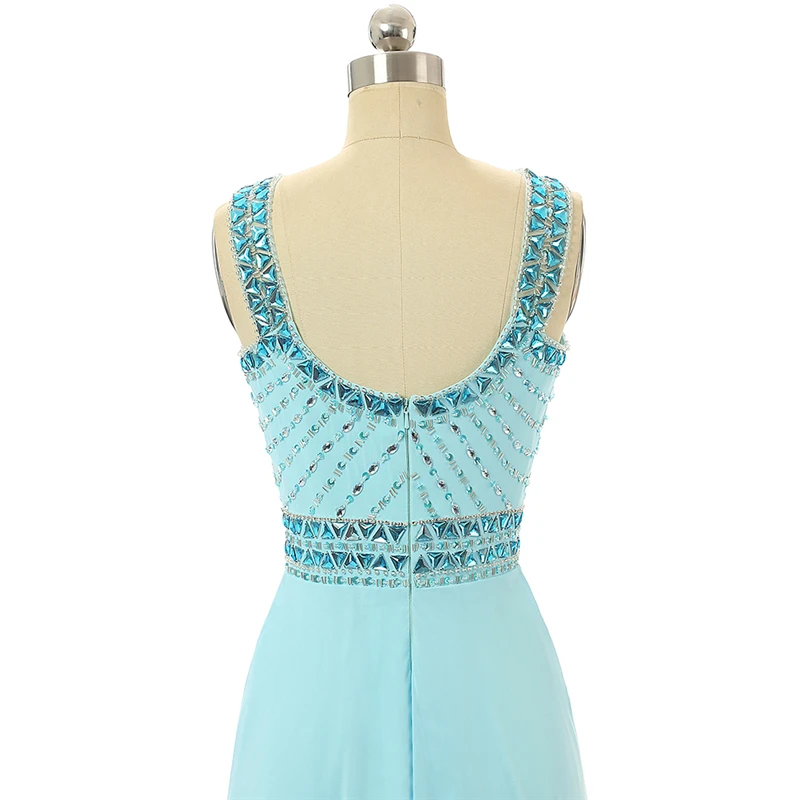 Элегантное Длинное Вечернее Платье 2018 линия прозрачное декольте украшенное