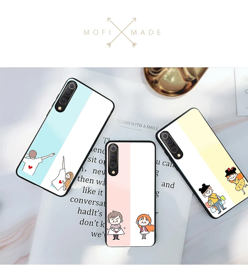 Чехол Mofi mi 9 для Xiao mi 9, чехол, чехол с рисунком милых влюбленных девочек, мед для Xiao mi 8 Se Lite mi 9 A2 6X Red mi Note 7 Pro, чехол