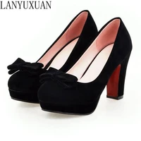 lanyuxuan big size 3443 shoes woman high heels round toe pumps sweet wedding shoes zapatos mujer sapatos femininos 215 3