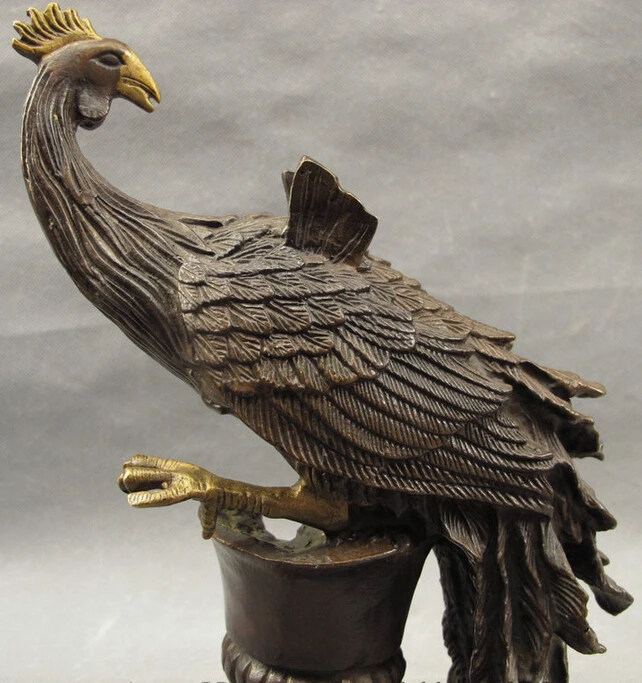 Песня voge gem S3176 10 &quotКитайские Бронзовые Украшения Фэншуй Fly Bird Феникс Павлин
