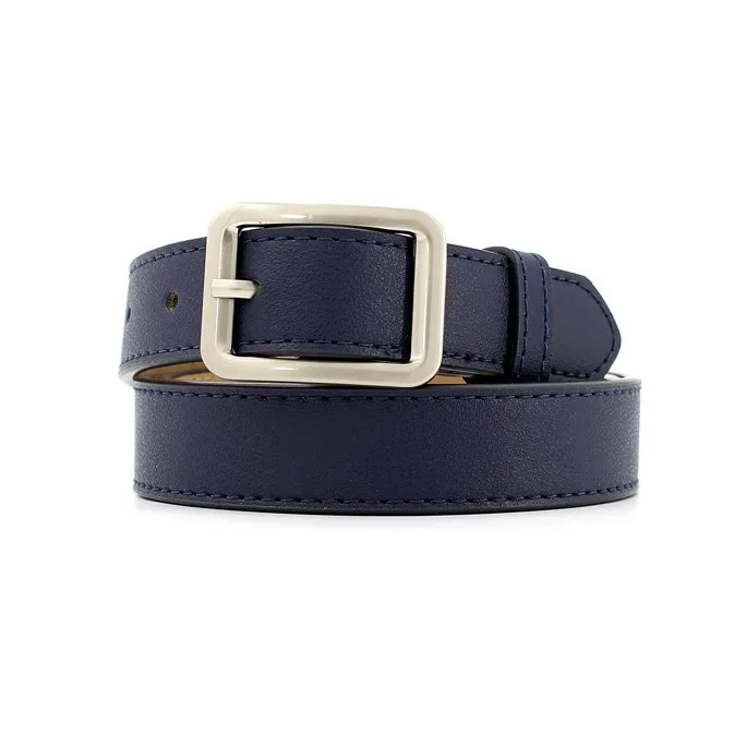 dark blue color Черный пояс из полиуретановой кожи, женские ремни, женские прямоугольные пряжки, женский тонкий ремень, Модный повседневный женский пояс, джинсы для студентов - Цвет: dark blue color