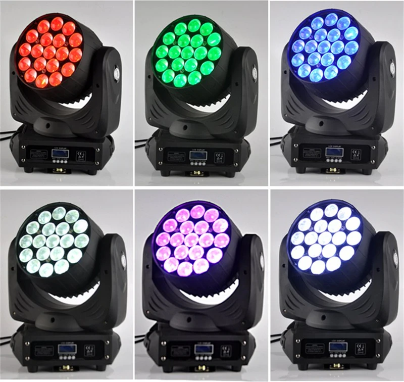 6 шт./лот Led moving head 19x15 Вт zoom rgbw 4 в 1 heads lyre stage light|Эффект освещения сцены| |