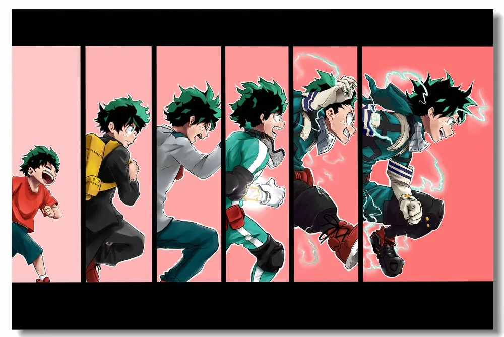 Пользовательские холст настенная Фреска Эволюция Deku Midoriya Izuku плакат мой герой