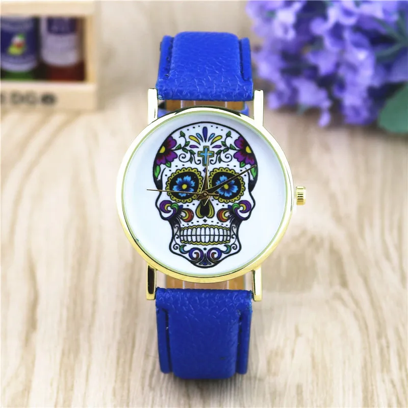 Известный Топ люксовый бренд ghost head belt мужские часы модные кварцевые женские