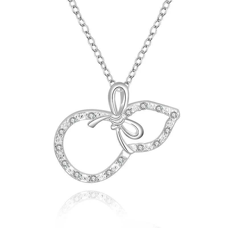 Мода 2017 г. серебро Цепочки и ожерелья Для женщин Лидер продаж горный хрусталь