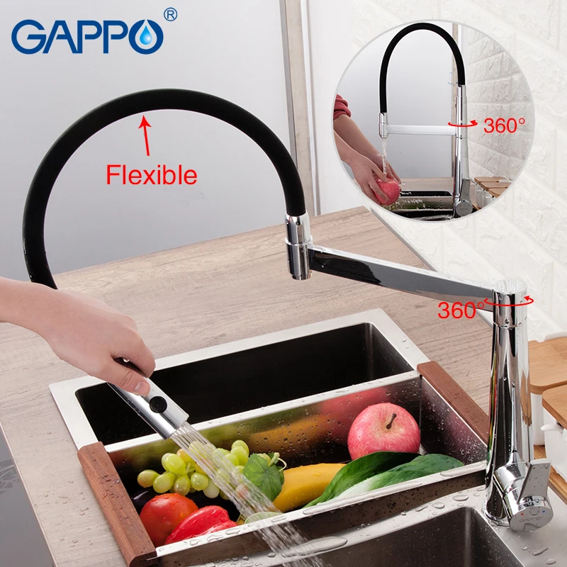 

GAPPO Kitchen Faucets chrome black kitchen mixer faucet tap single handle flexible kitchen sink faucets mixer water tap