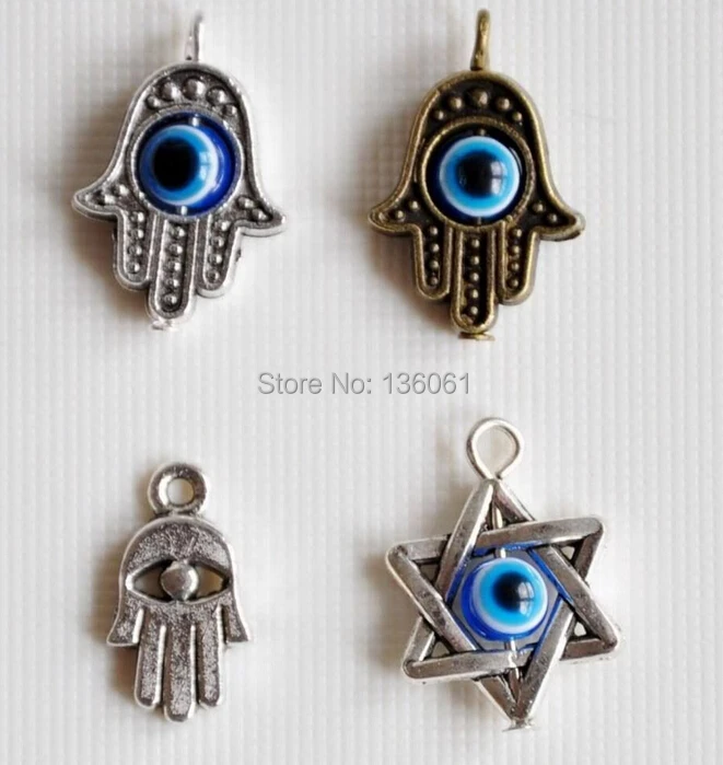 Старинные серебряные талисманы Висячие глаза демона звезды хамсы ручные