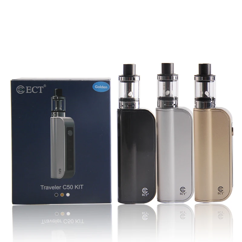 ECT Traveler C50 Mod Kit Регулируемый 20 Вт/30 Вт/50 Вт Starter вейпер комплект 1800 мАч Батарея 510