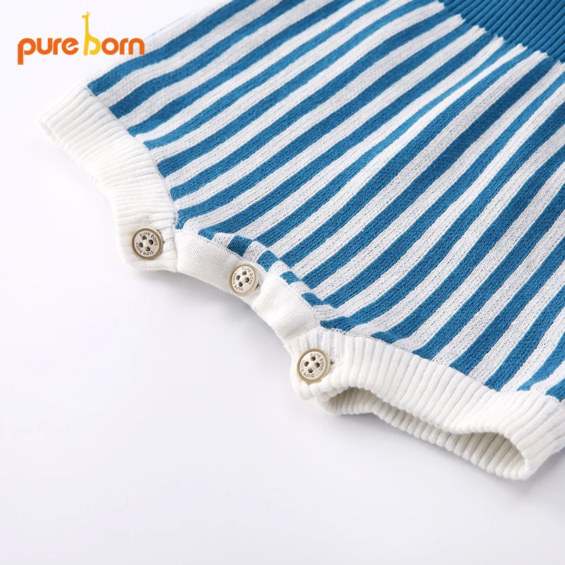 Pureborn вязаный детский комбинезон для маленьких девочек одежда геометрический в