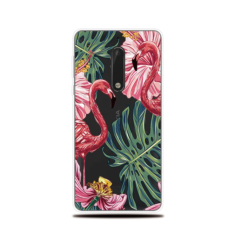 Силиконовый чехол для Nokia 1 2 3 5 6 7 8 X5 X6 X7 с рисунком фламинго Plus телефона |