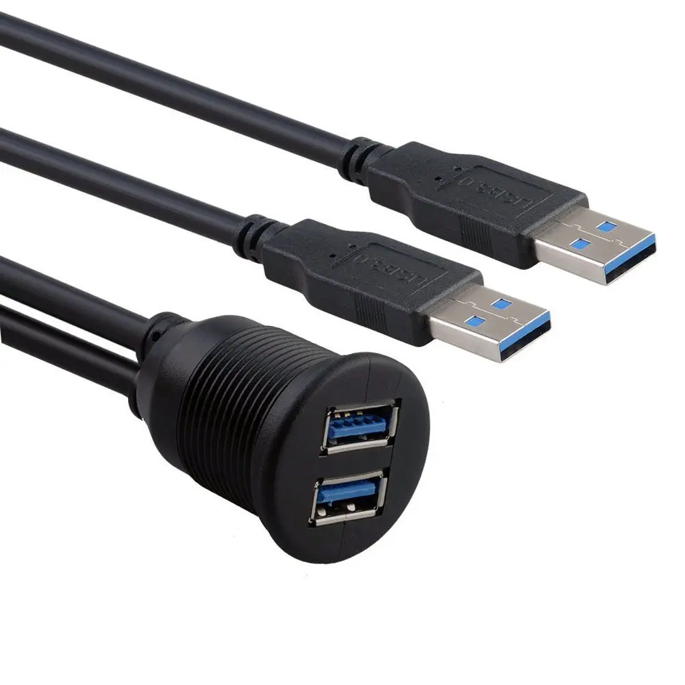 Автомобильное крепление для приборной панели двойной USB 3 0 Мужской и Женский