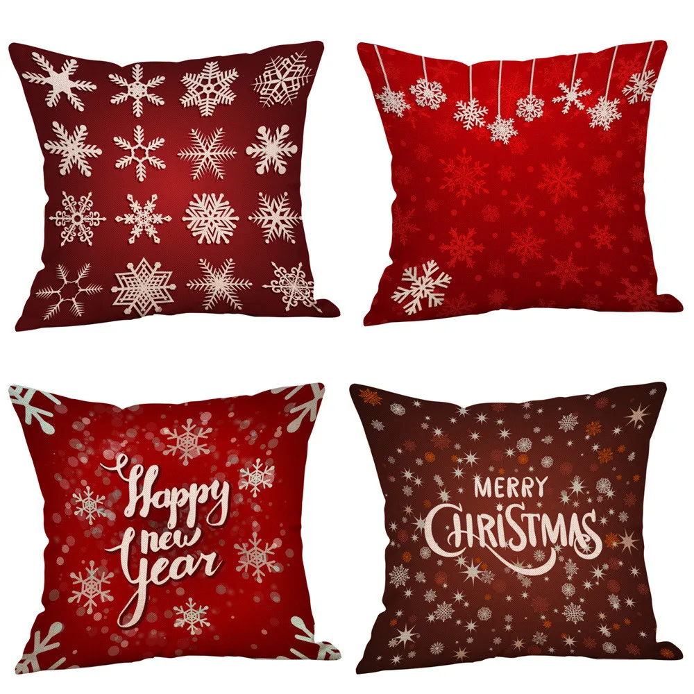 Наволочка из льна 4 шт. рождественские наволочки льняные чехлы для диванов