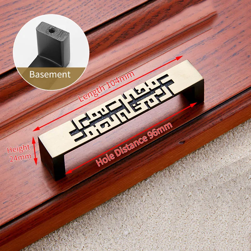 Handle-8225-BB96 KAK винтажные черные бронзовые ручки шкафа Европейский китайский стиль ручки ящика дверные ручки для гардероба оборудование для обработки мебели - Цвет: Handle-8225-BB96