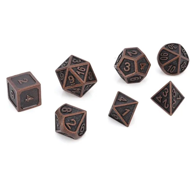 7 шт. медный цвет ретро металл многогранные кости Подземелья и Драконы Mtg набор