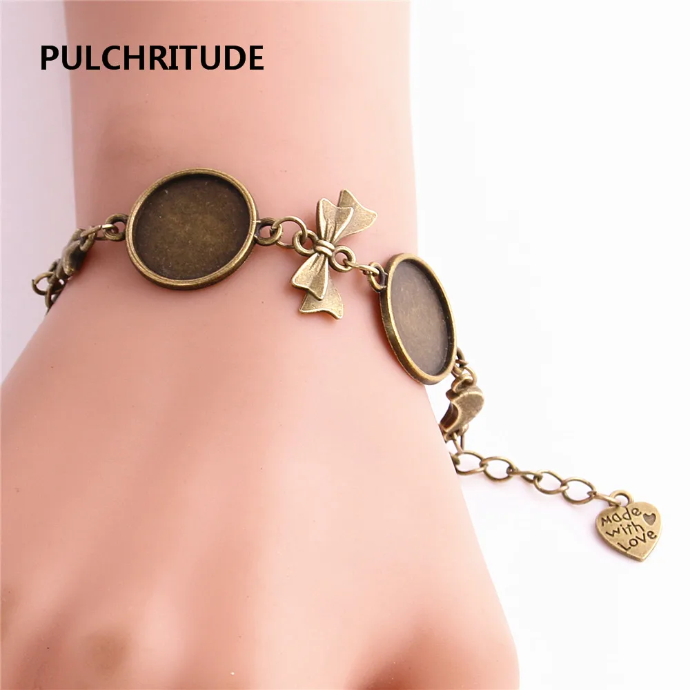 PULCHRITUDE 3 шт./лот металлическая цепочка кабошон основа подходит для круглого 16 см