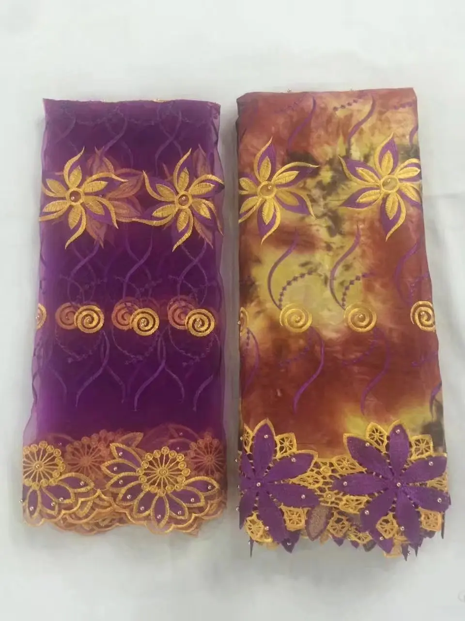 Африканская Базен ткани Высокое качество Riche ткань с вышивкой 2 ярдов тюль