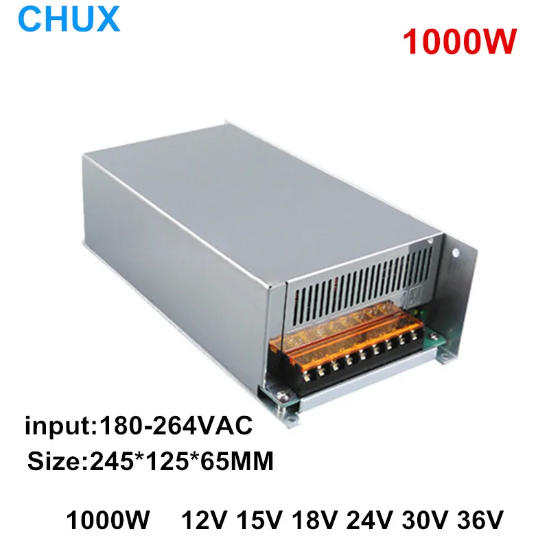 Fonte de Alimentação de Comutação 18 24 30 36 Saída Único Transformador Ac110v Entrada ou 220 Smps dc Variável 1000 w 12 v 15
