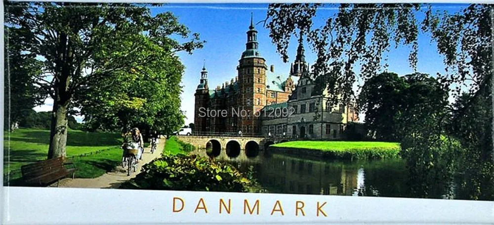 Магнит на холодильник DANMARK прямоугольник деревенский старый замок Дочь моря