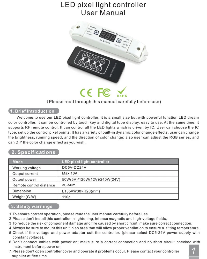 Светодиодный пиксельный SPI ленточный контроллер RGB RGBW диммер DC5V-24V цифровой адресный контроль 2801 2811 2812 8806 лента IC полосы света