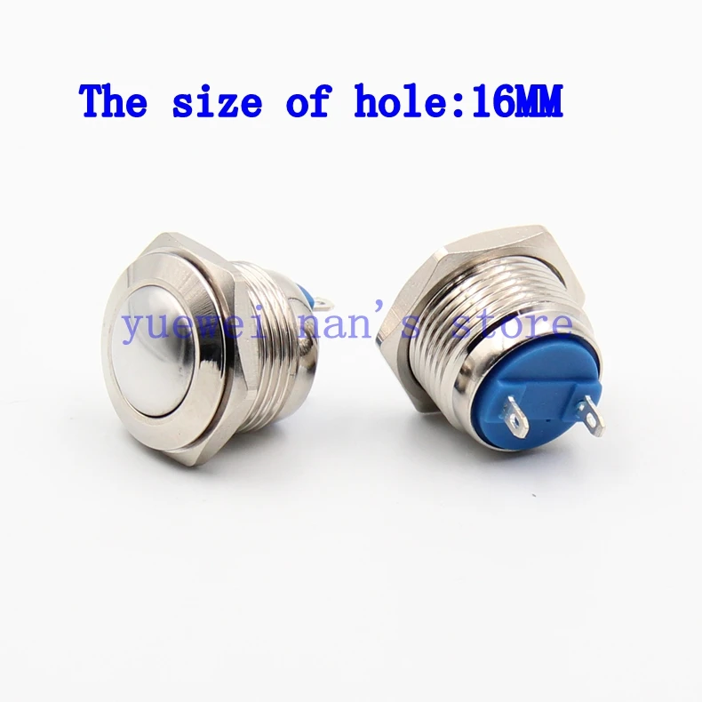 2 шт. 16 мм металлический кнопочный переключатель поверхность Водонепроницаемая