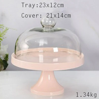 Tray-5 Европейский Свадебный керамический поднос для торта, фруктовый десерт, чай для дома, магазин тортов, вечеринка на день рождения, отель со стеклянным чехлом - Цвет: Tray-5