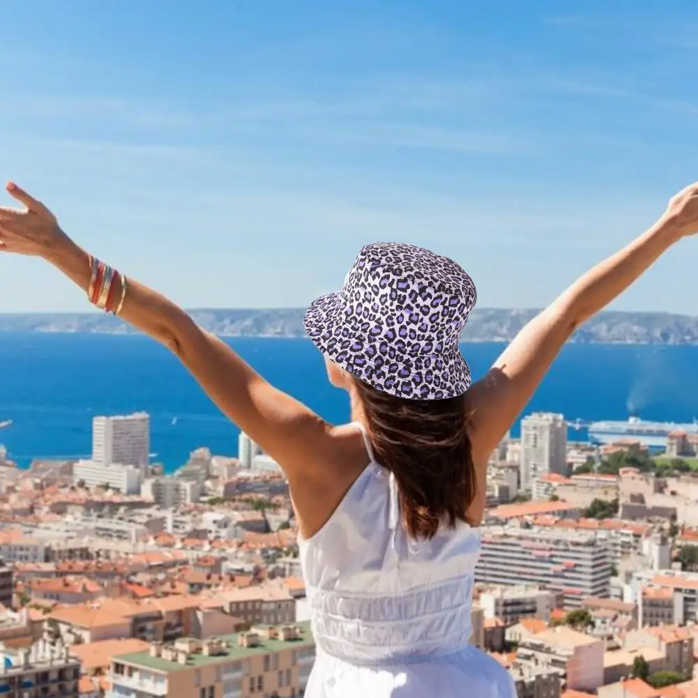 

2019 Leopard Print Bucket Hat Fisherman Hat Outdoor Travel Hat Sun Cap Hats For Men And Women