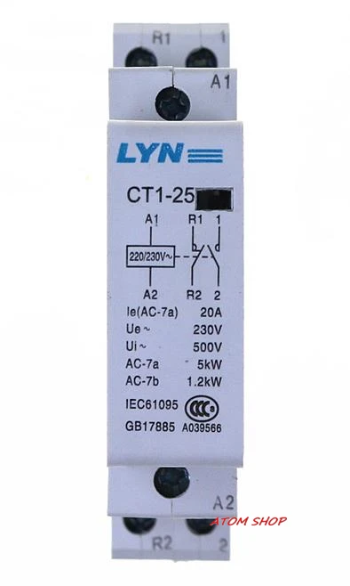 CT 2P 20A 220V 1NO 1NC AC контактор для дома/бытовой КОНТАКТНЫЙ модуль LYN|ac contactor|contactor ac1no 1nc |
