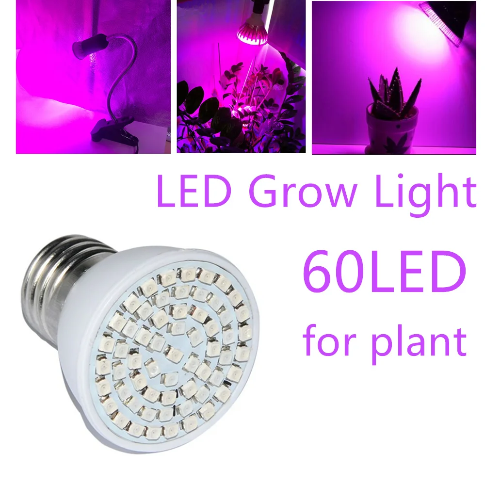 Светодиодная лампа для выращивания растений 60 светодиодов E27 15 Вт