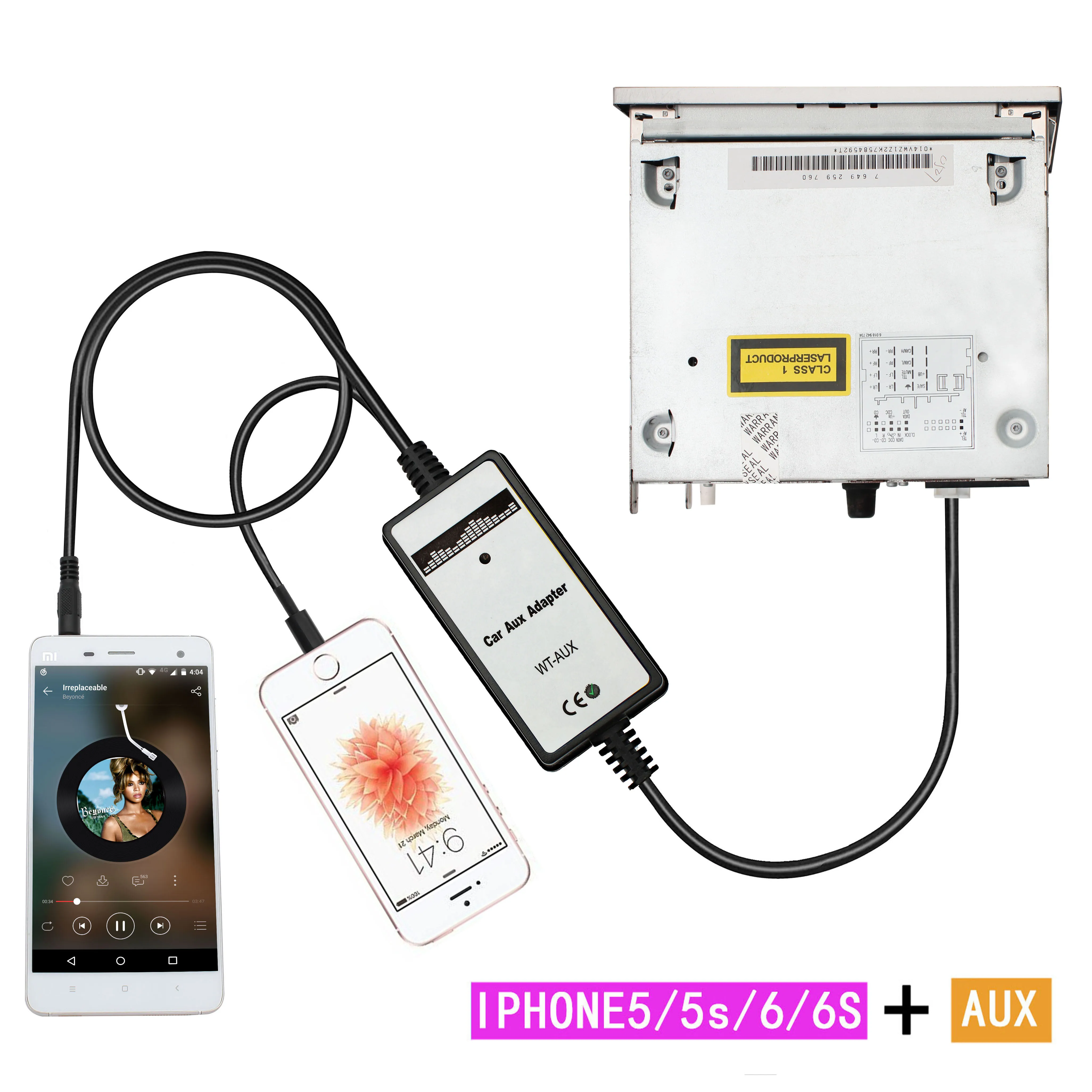 Moonet Car Audio CD Changer AUX & Lightning Adapter For VW Passat Jetta Skoda Seat QX194 | Автомобили и мотоциклы