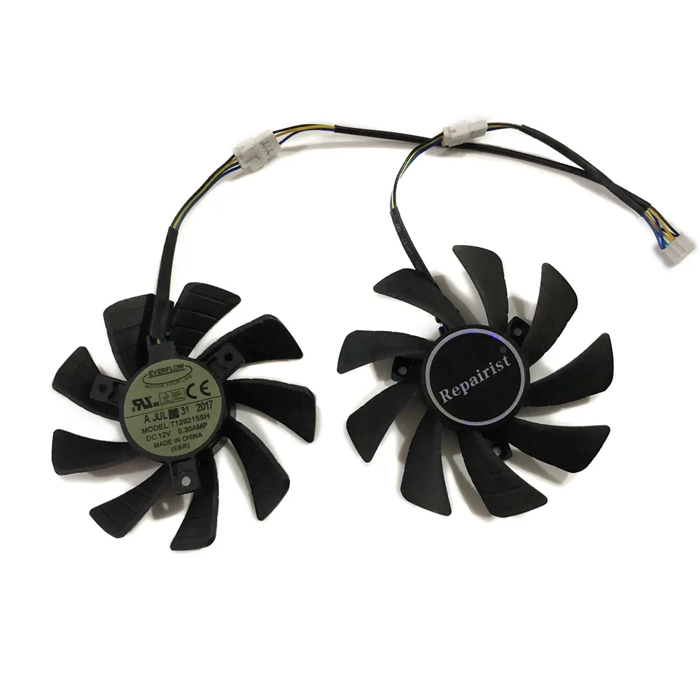 Охлаждающий вентилятор графической карты 2 шт./компл. T129215SH GPU VGA для MANLI M NP1041005RD F380G