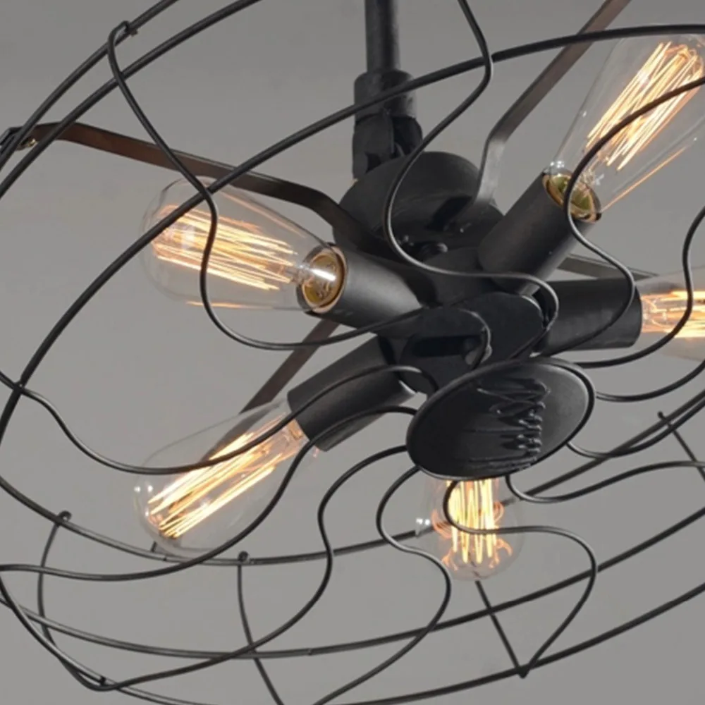 Vintage Iron Art Loft Pendant Light Fans Lamp American Country 5 Heads Edison Lighting Bar Cafe Warehouse Decor | Освещение