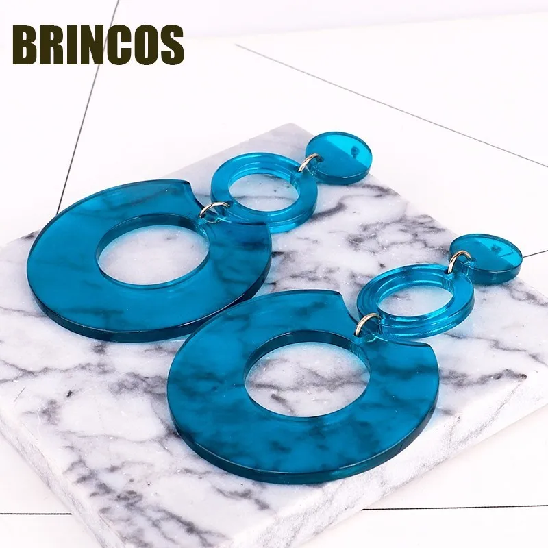 Флуоресцентные цветные акриловые серьги корейская мода 2019 винтажная богемная