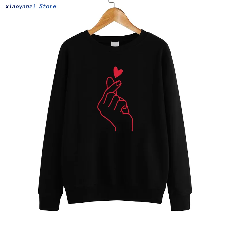

New Arrival Women Graphic Love Hand Funny Sweatshirts Plus Size Pullovers Hipster Clothes Hoodies Sweatshirt Brand euu346889