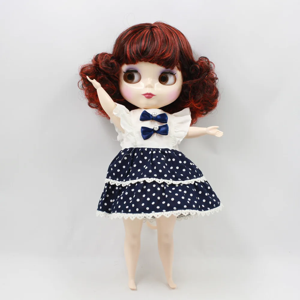 Пухленькая кукла blyth 1/6 30 см красный микс черные волосы с челкой/бахрома Жир Тела белая кожа подарок игрушка