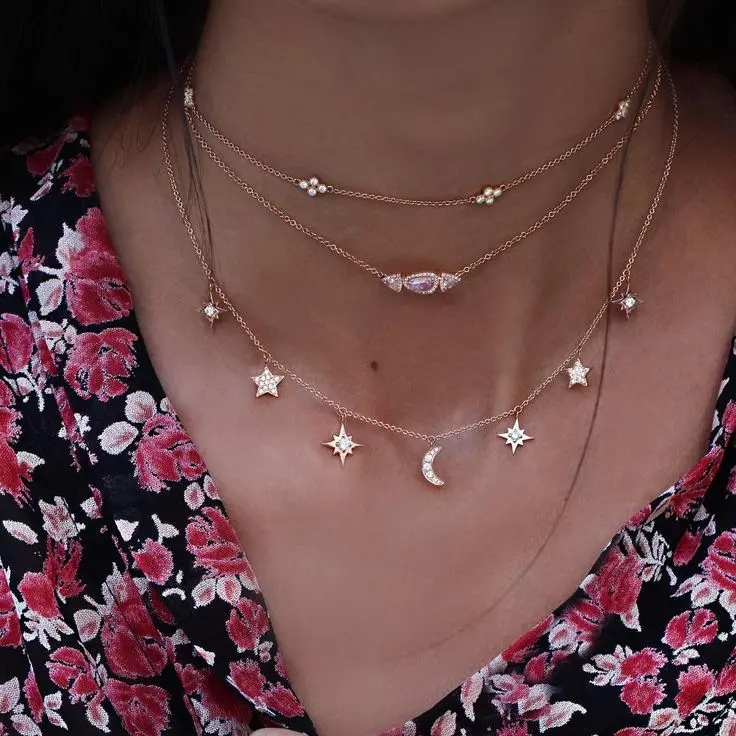 Модное дизайнерское Массивное колье 33 + 7 см 4 tiny CZS Очаровательная цепочка нежный