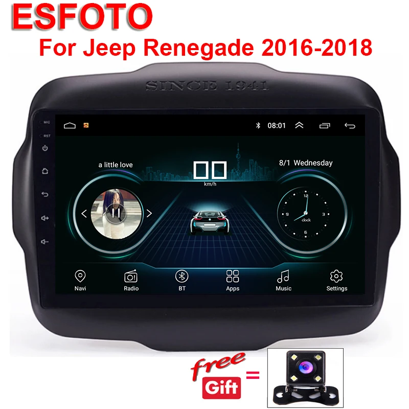 9 &quotAndroid 8 1 автомобильный DVD мультимедийный плеер gps для Jeep Renegade 2015 2016 2017 аудио Авто