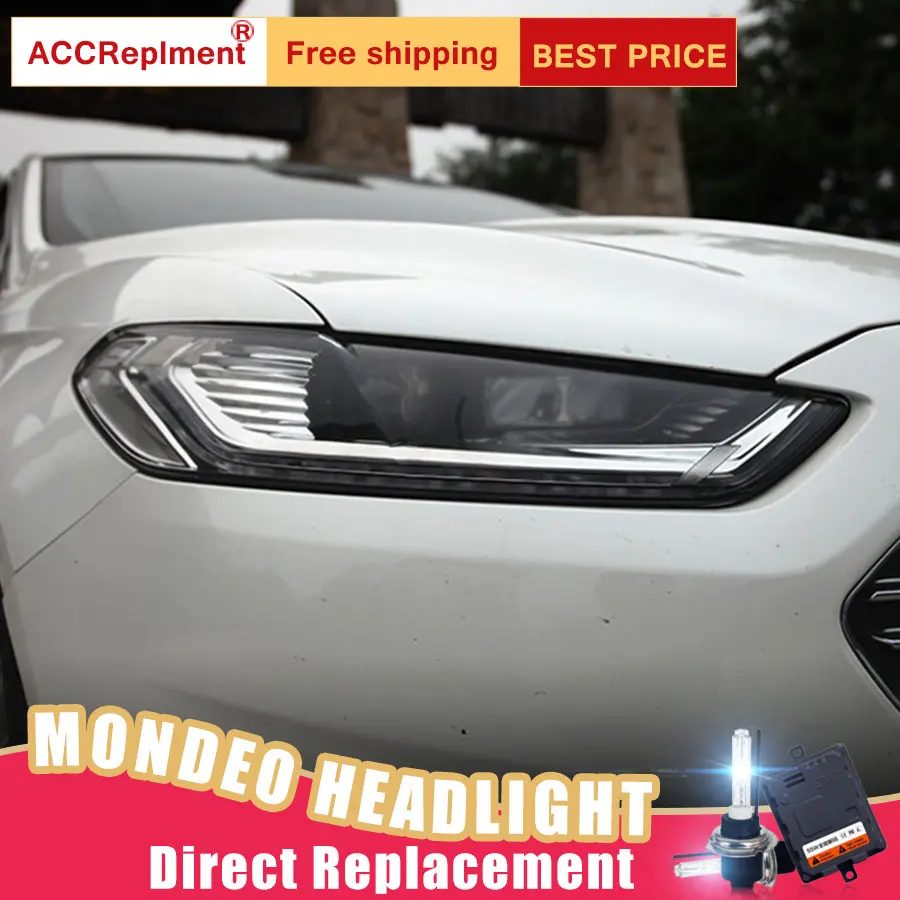 2Pcs LED Headlights For Ford Mondeo 2013-2015 led car lights Angel eyes xenon HID KIT Fog Daytime Running Lights | Автомобили и