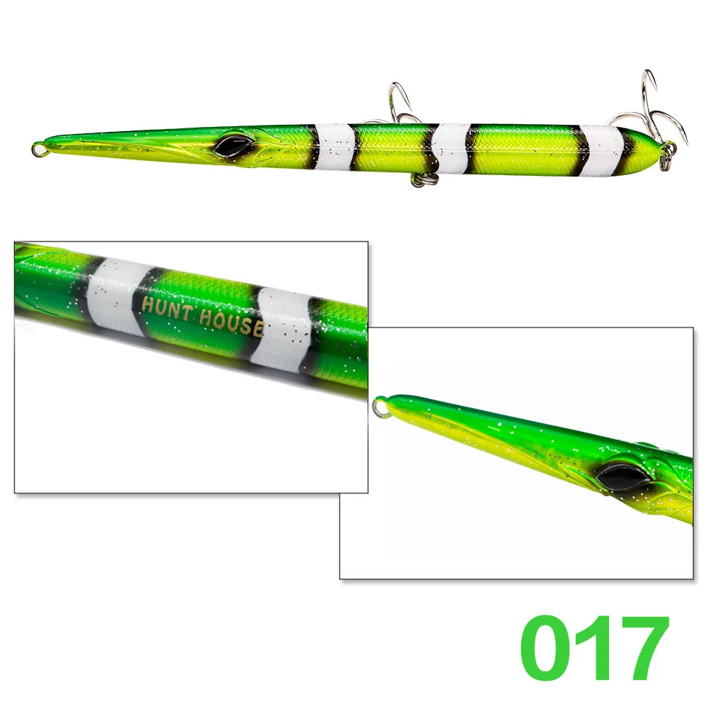 017 Hunthouse stylo 210 рыболовные приманки карандаш 205 мм 31/36 г длинный Литой карандаш stickbaits плавающий оседающая на дно приманка игла красивый - Цвет: 017