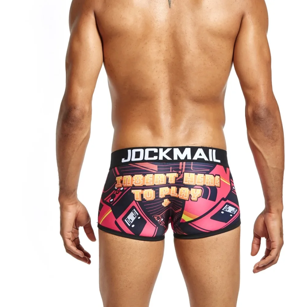 JOCKMAIL сексуальные мужские трусы боксеры игривые печатные Гей Нижнее белье кальсоны мужские трусы, Cueca боксеры мужские трусы Горячая Распродажа