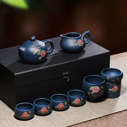 Yixing City китайский чайник чашки набор чистый ручная работа известный оригинал руда