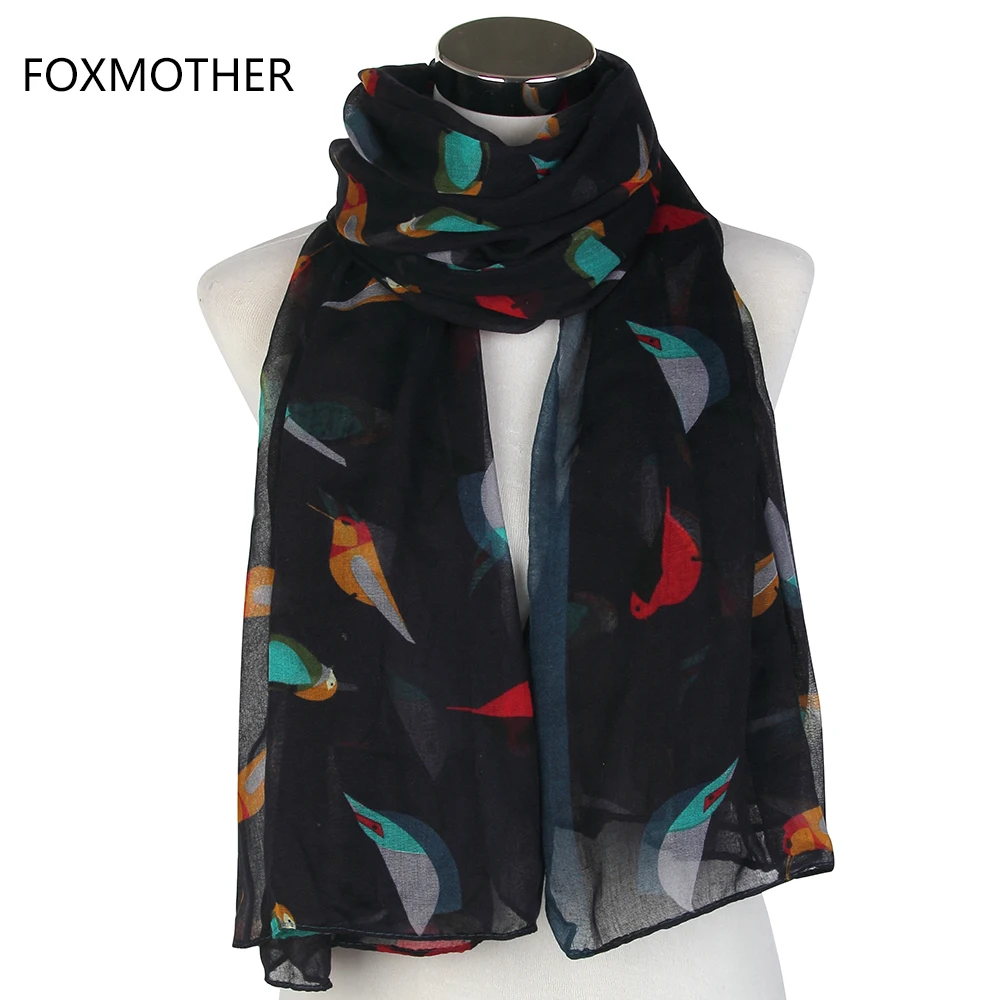 FOXMOTHER модный большой размер 110 см* 175 см белый серый оранжевый Птица Животное пляжное одеяло шарфы шали из фуляра для женщин Подарки