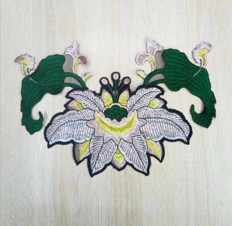 1 шт. Водорастворимая Вышивка большой пион Аппликация вышитые патч аппликация