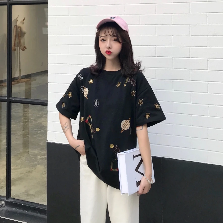 Весенние топы Женская одежда 2019 летняя harajuku корейская мода винтажная Милая
