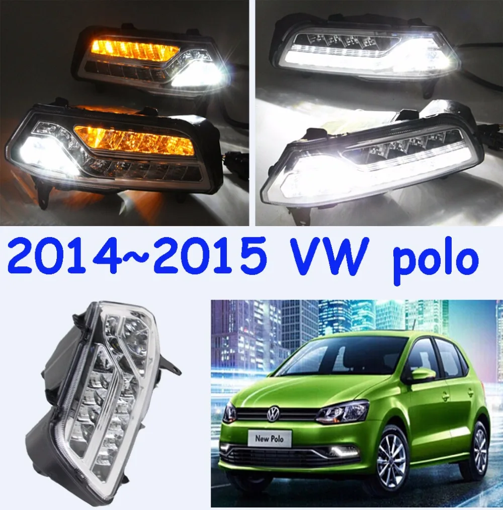 Автомобильный бампер головной светильник VW POLO Дневной 2015 ~ 2017y DRL автомобильные